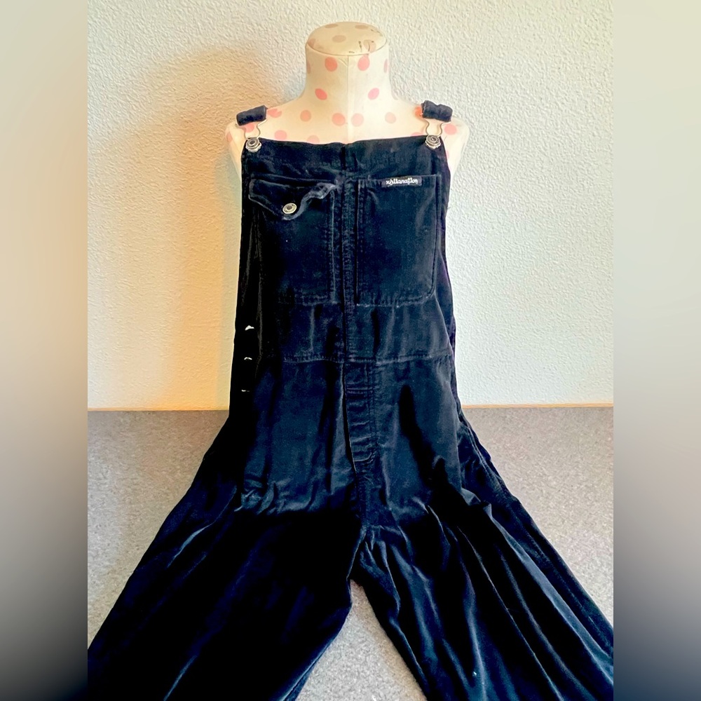 Xhilaration black velvet overalls